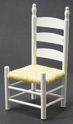 Dollhouse Miniature Shaker Side Chair, White